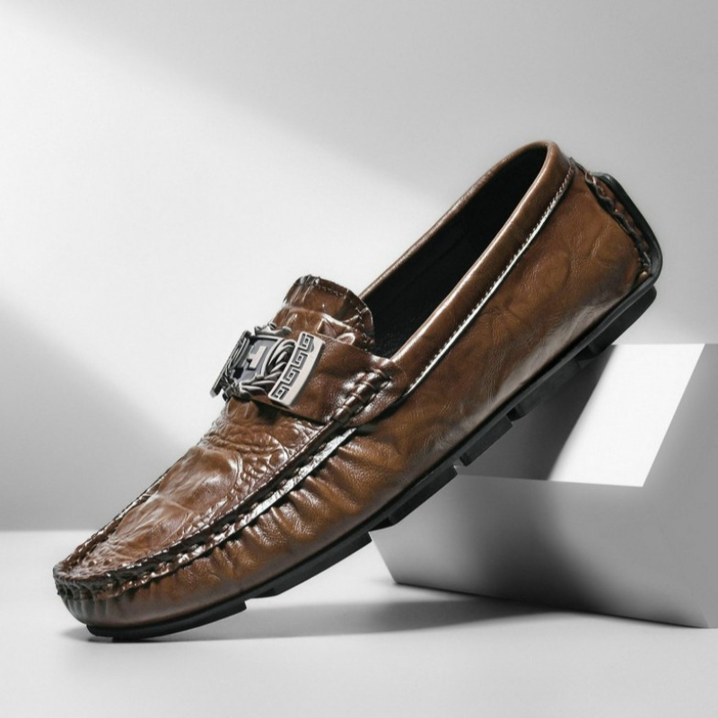 Men'S Fashion Loafers Shoes - 高級新本革メンズシューズ厚底ワニスタイルモカシンメンズローファーファッション男性フラットクラシックドライビングシューズ