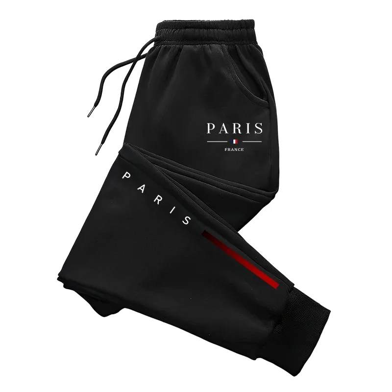 Paris Men'S Fashion - 2026新作 メンズカジュアルスウェットパンツ アーバンファッション パリプリントパンツ オールシーズン デイリースポーツ