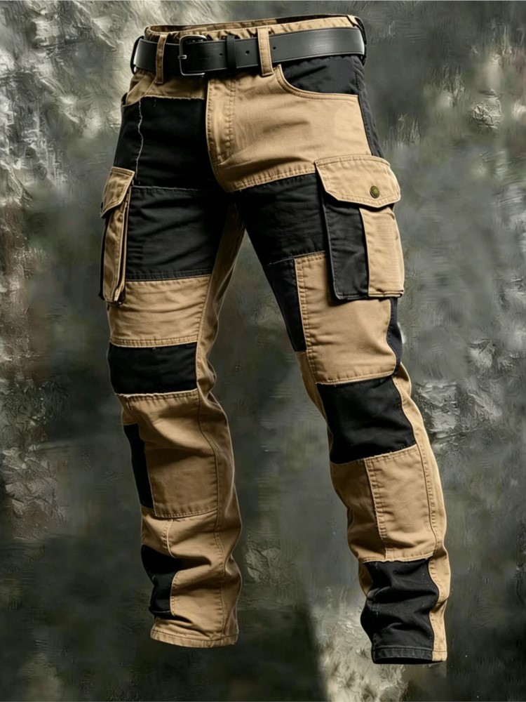 Men'S Fashion Khaki Pants - 綿男性カーゴパンツカーキカジュアル男性戦術ジョガーカーゴマルチポケットファッション黒軍用ライトパンツ作業服作業服