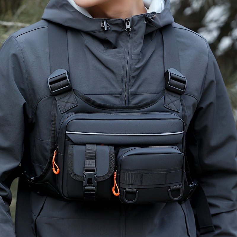 Tactical Vest Men - メンズタクティカルチェストバッグ、ランニング＆ハイキングベスト、アウトドア探検、ハイキング、釣り、キャンプに最適