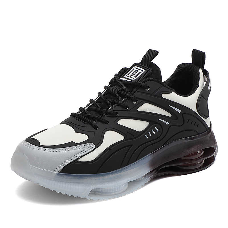 Fashion Men'S Boots - 本革ロードスケートボード織りメンズシューズスニーカーオールブラックスニーカースポーツプリティファッションマンエクササイズメーカー
