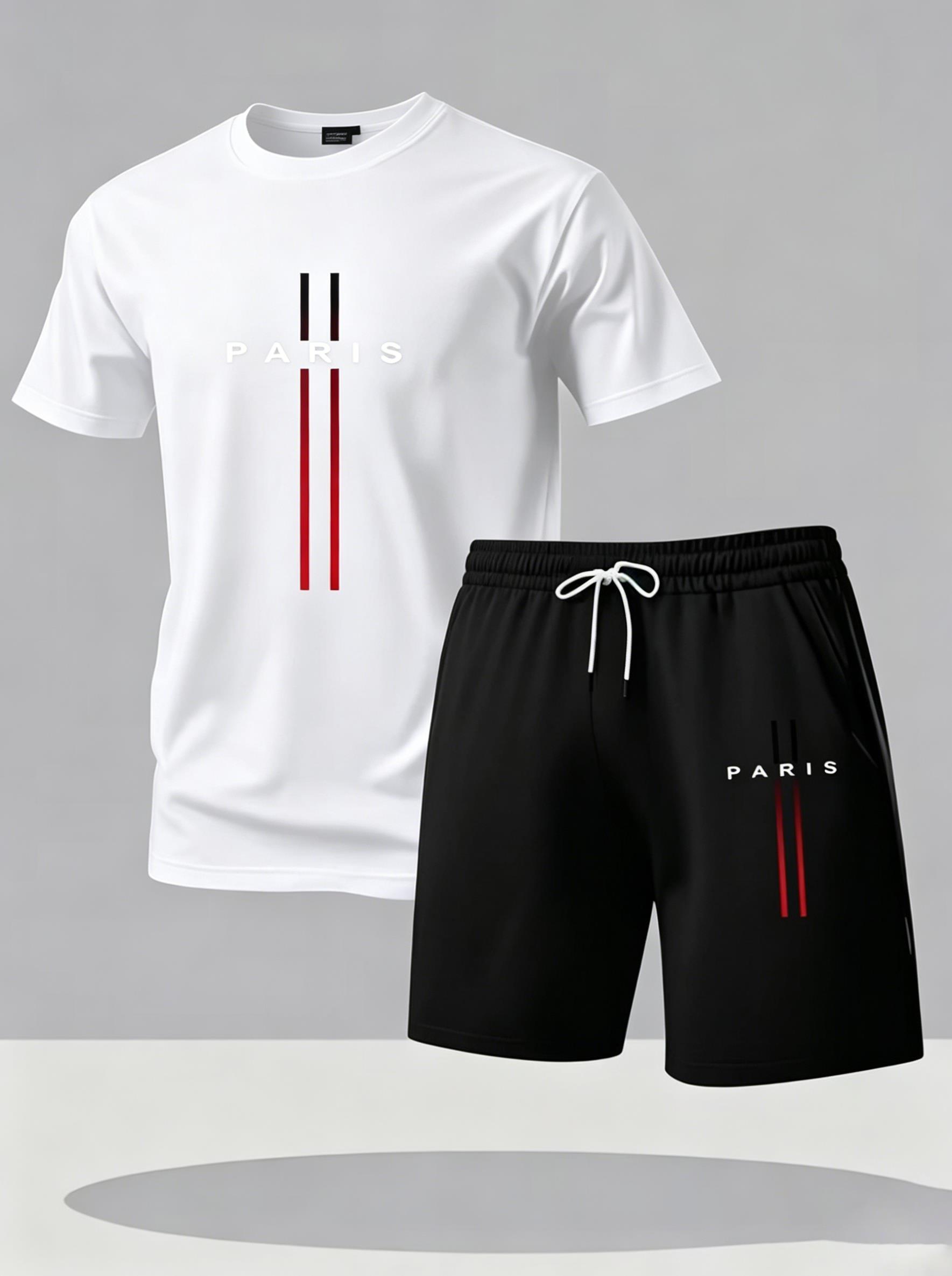 Paris Men'S Fashion - メンズ クイックドライ 2ピース スポーツトラックスーツ ミニマル パリ