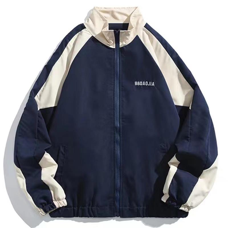 Varsity Jacket Letterman - ヒップホップメンズバーシティジャケットハイストリートパッチワークカラーブロックウインドブレーカーコート春秋新薄型ファッションカレッジジャケット