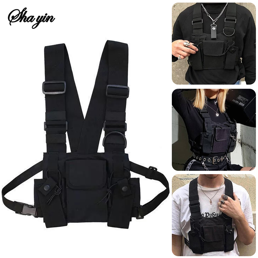 Formal Waistcoat Vest - 機能的なタクティカルチェストバッグ レディース ファッション バレット ヒップホップ ベスト