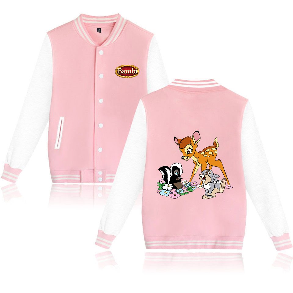 Varsity Jacket Letterman - バンビ-男性と女性のための野球ジャケット,ボンバージャケット,ヒップホップ,原宿,子供,男の子,女の子のためのシングルコート