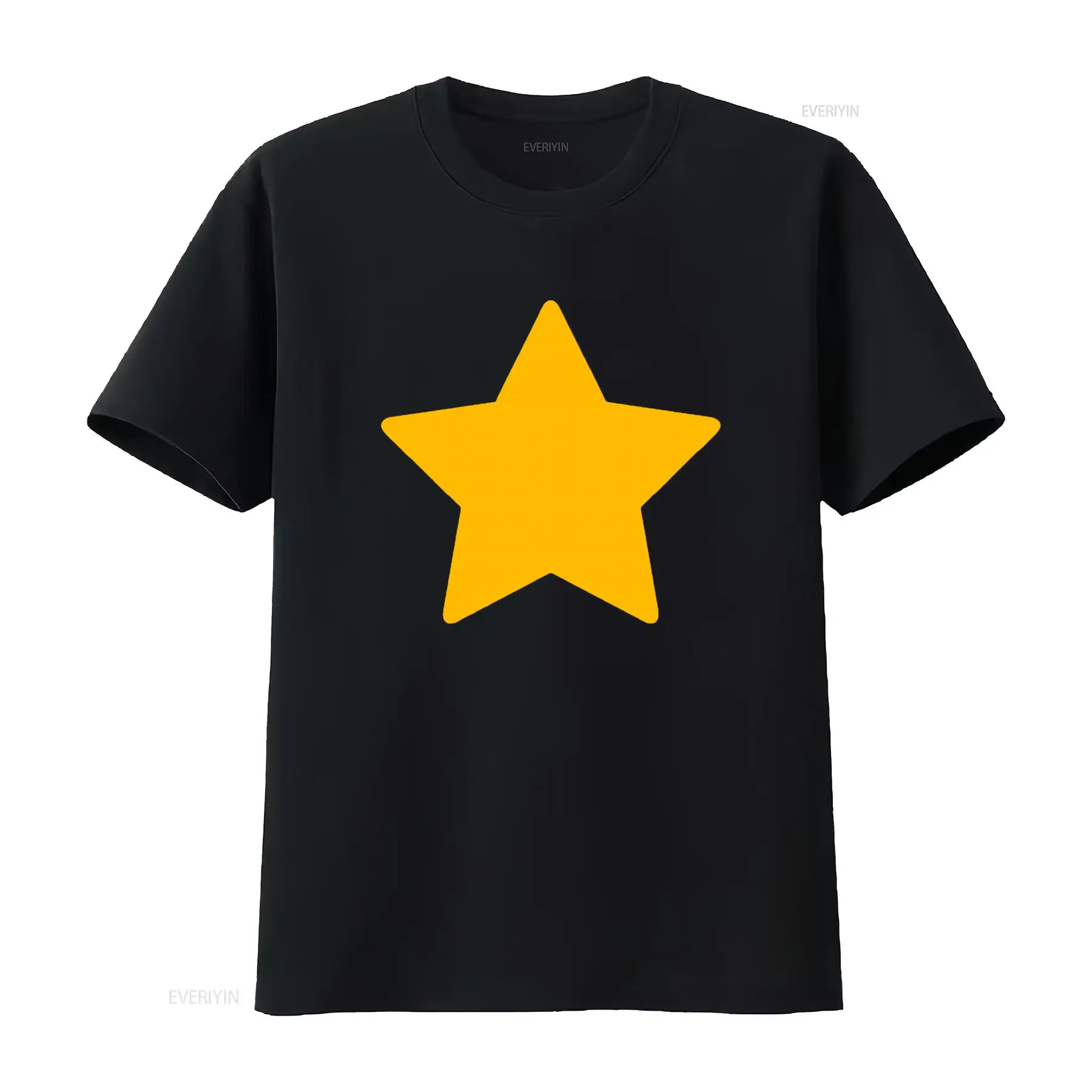 Yellow Men'S Fashion - スティーブン・ユニバース イエロー スタープリント Tシャツ カジュアル ファッション