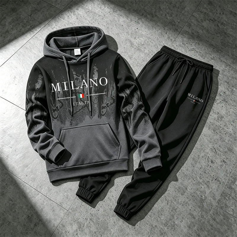 Mens Fashion Casual 2026 - 2026新作 メンズトラックスーツ パーカー＆スウェットパンツ イタリアファッション スポーツウェア 2点セット