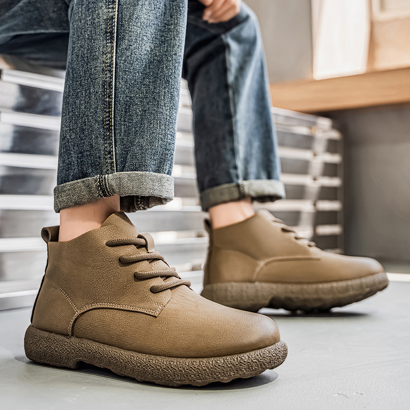 Fashion Men'S Boots - メンズ アンクルブーツ ブラウン ショートブーツ 高級靴 パイロット向けに設計された