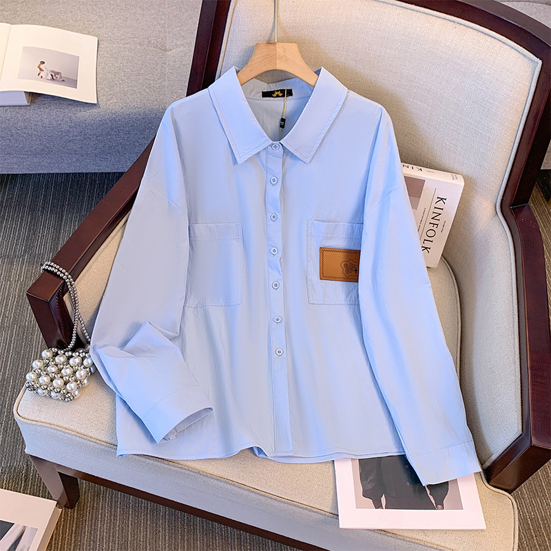 Polo Shirt Slim - 女性用長袖ポロシャツ,バスト162,162,香港スタイル,スリムトップ,ブルー,5xl,6xl,7xl,8xl,9xl,150kg,春夏