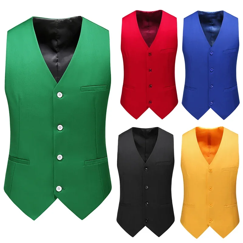 Formal Waistcoat Vest - 17 色のブティックファッションカジュアル無地スーツベスト男性スリムフィットノースリーブフォーマルビジネスオフィスチョッキプラスサイズ 6XL-M