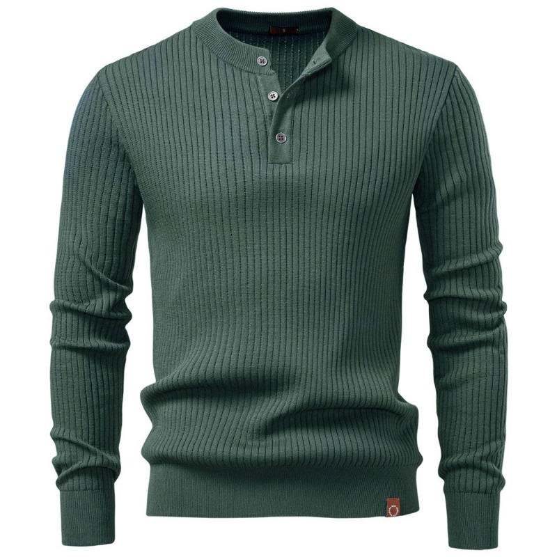 Polo Shirt Slim - UNITIM 男ニット Tシャツシンプルな無地ラウンドネック男性トップスリム快適な長袖カジュアル多用途男性ポロシャツ
