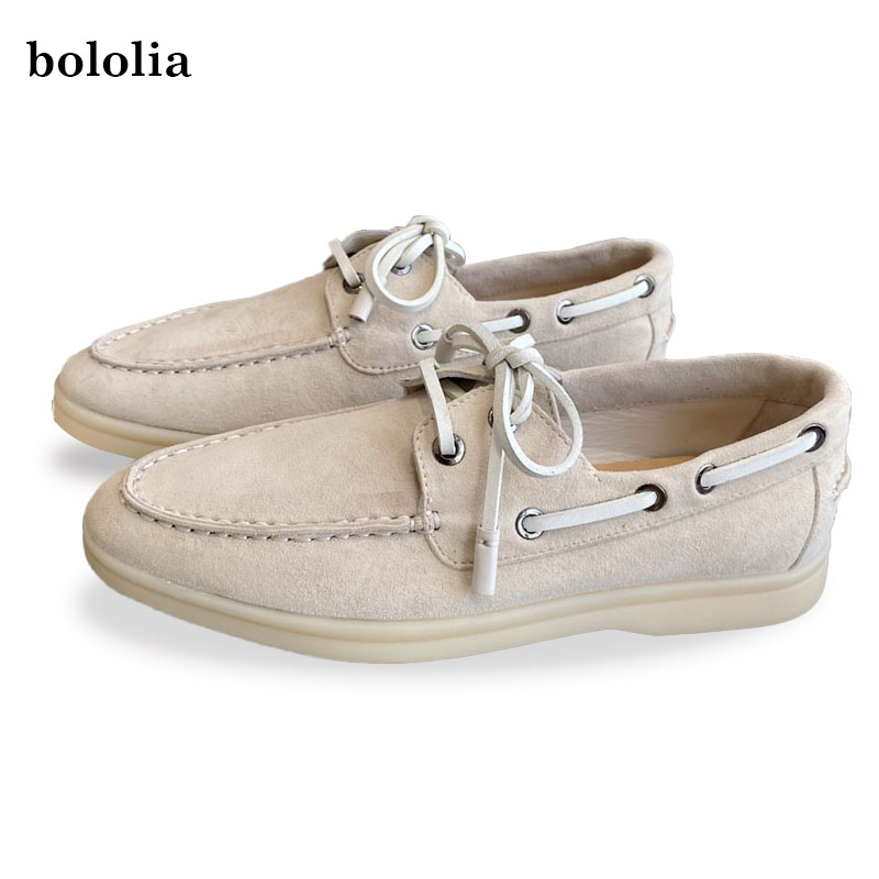 Men'S Fashion Loafers Shoes - 高品質本革フラットシューズカップルローファートレンドヴィンテージスエードローファー女性のカジュアル男性ファッションフラットシングルシューズ