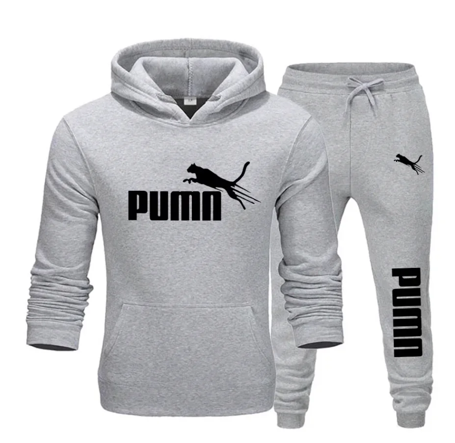 Mens Fashion Casual 2026 - 2026年秋冬メンズプルオーバーフーディーとパンツのツーピースセット、ファッショナブルでトレンディなフィットネスカジュアルスポーツウェア