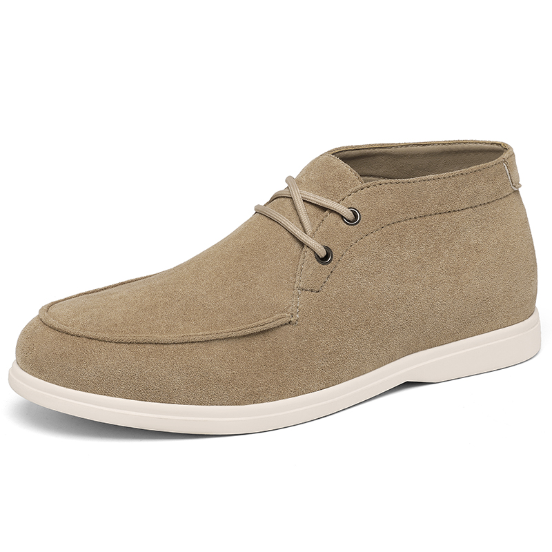 Fashion Men'S Boots - クラシックな英国スタイルのスエードレザーチャッカブーツ（メンズ）、白いソールのカジュアルアンクルブーツ、ブラックとカーキ