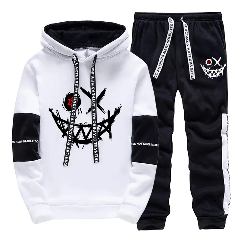 Mens Fashion Casual 2026 - メンズセット/パーカー/パンツ 2026年秋 デイリーカジュアルファッション フード付きスウェットシャツとジョガーパンツ アーバン トレンディ