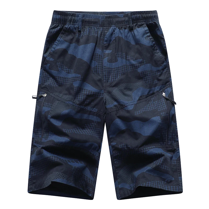 Mens Fashion Camo Pants - LIBIELIY メンズ迷彩ショーツ膝下ショーツジッパーポケットファッションルーズストレートカプリパンツ綿快適なビーチランニング Sh