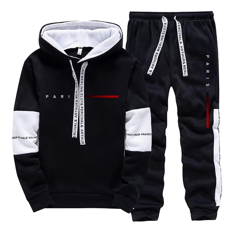 Paris Men'S Fashion - メンズセット パリファッション フーディーとスウェットパンツ ストリートウェア 男性用 オールシーズン