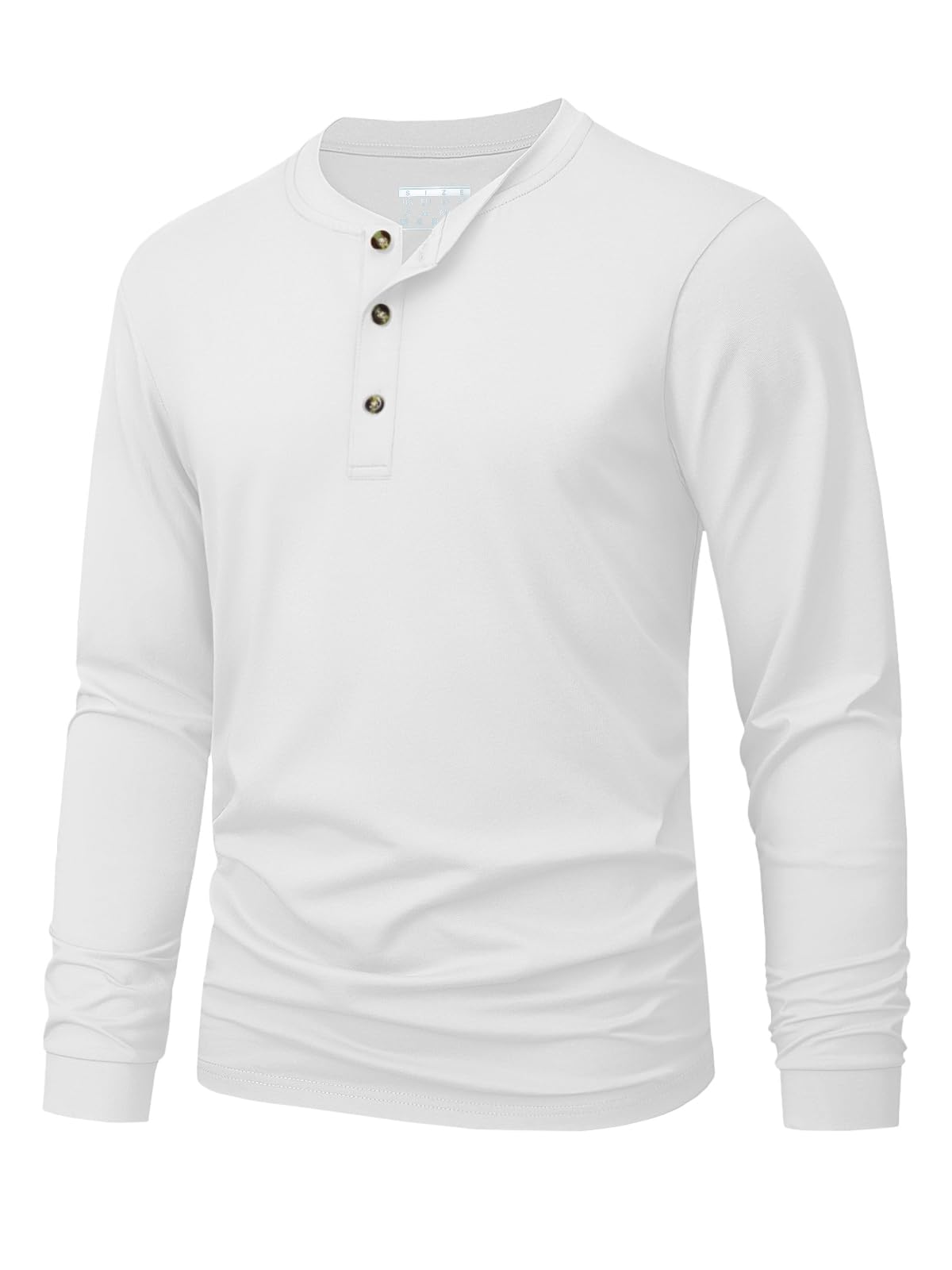 Fashion Mens Shirt - メンズヘンリー Tシャツシンプルな無地プリント長袖 Tシャツファッション多用途ルーズトップ春と秋のカジュアル服