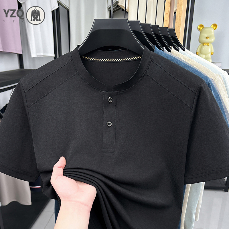 2026年ファッションメンズヘンリーネックTシャツシンプルな - Mens Fashion Wear のレビューと価格