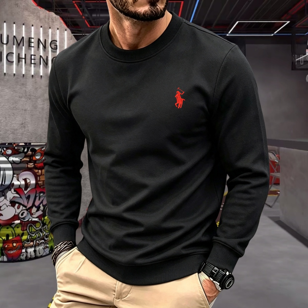 柔らかなコットン素材の高級ブランドメンズ長袖ラウンドネックT - Fashion Mens Shirt のレビューと価格