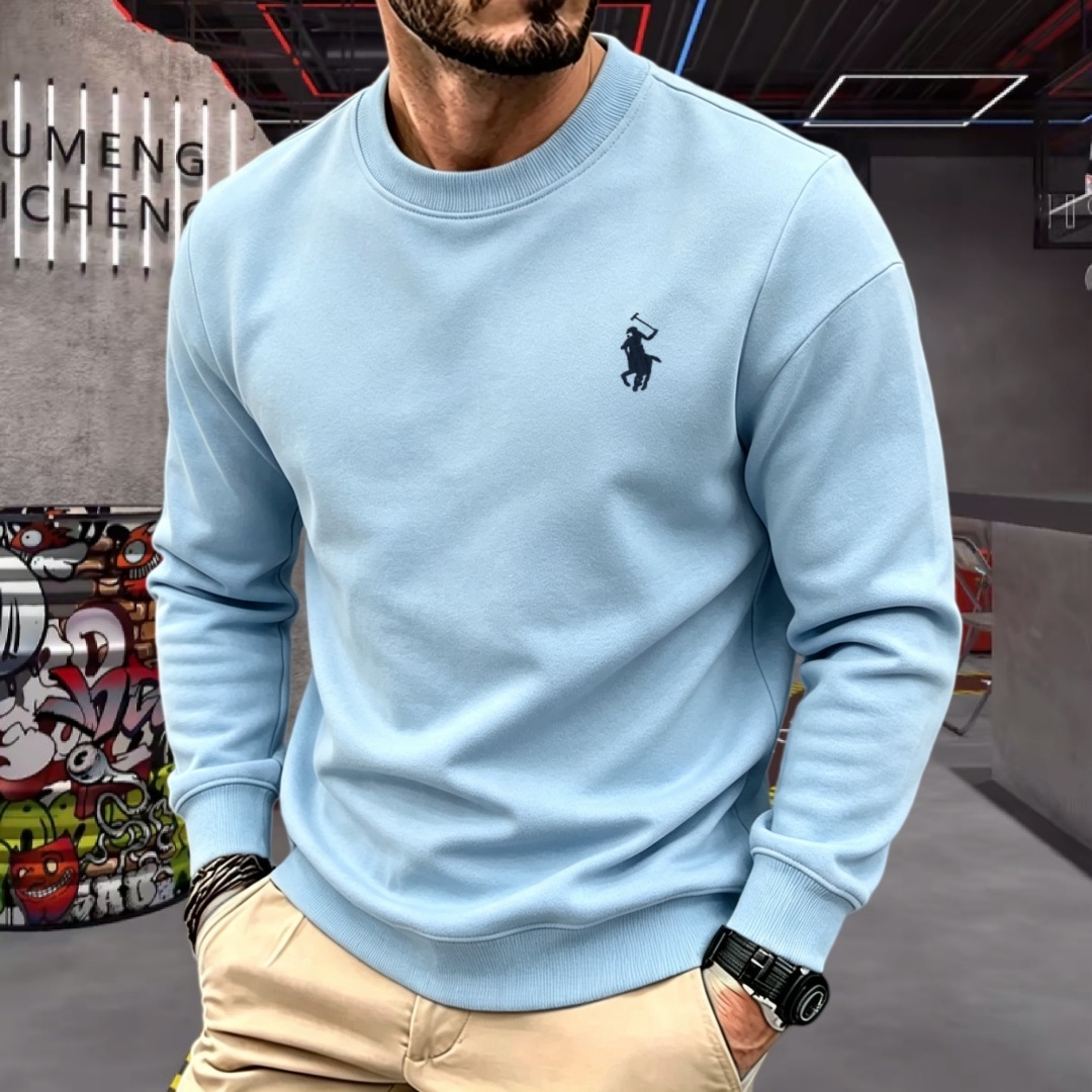 柔らかなコットン素材の高級ブランドメンズ長袖ラウンドネックT - Fashion Mens Shirt のレビューと価格