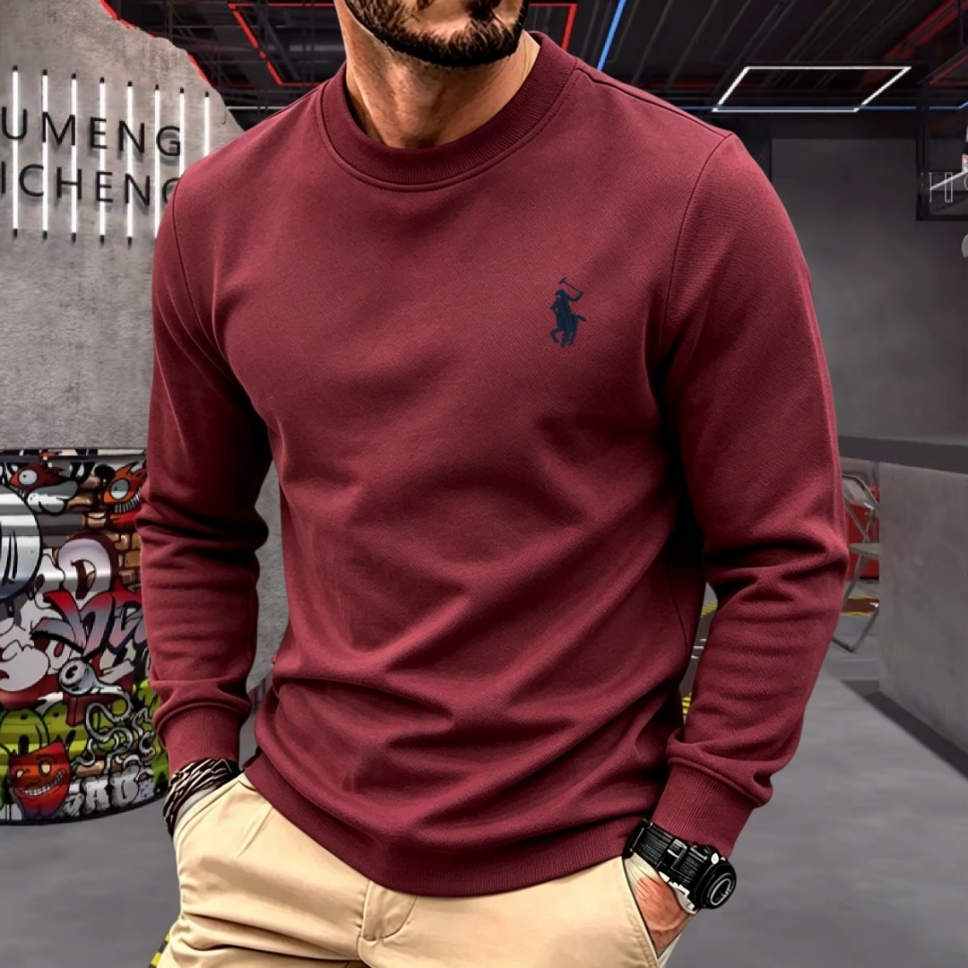 柔らかなコットン素材の高級ブランドメンズ長袖ラウンドネックT - Fashion Mens Shirt のレビューと価格