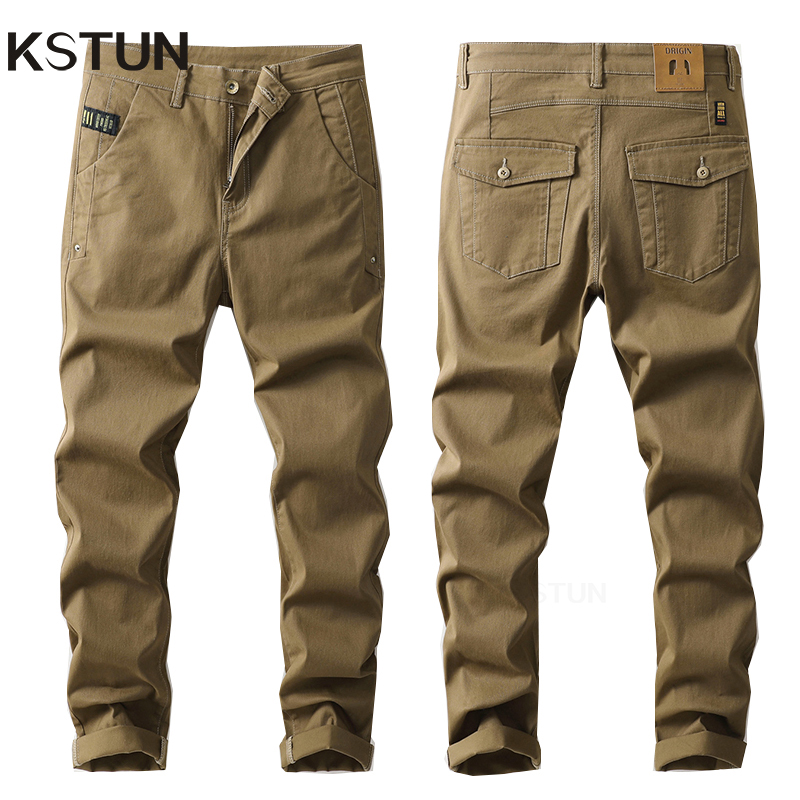Kstun-メンズストレートパンツ,カジュアル,ベーシック, - Men'S Fashion Khaki Pants のレビューと価格