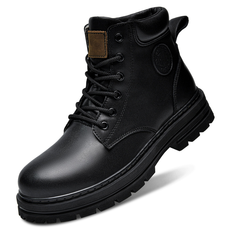 ビッグサイズ49 50 冬用ブラックレザーブーツ メンズ レ - Fashion Men'S Boots のレビューと価格