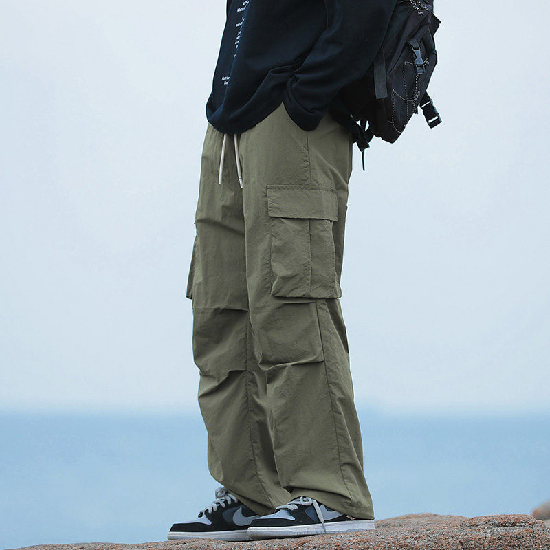 夏のメンズルーズカーゴパンツ韓国ストリートウェア男性ストレー - Cargo Jogger Pants のレビューと価格