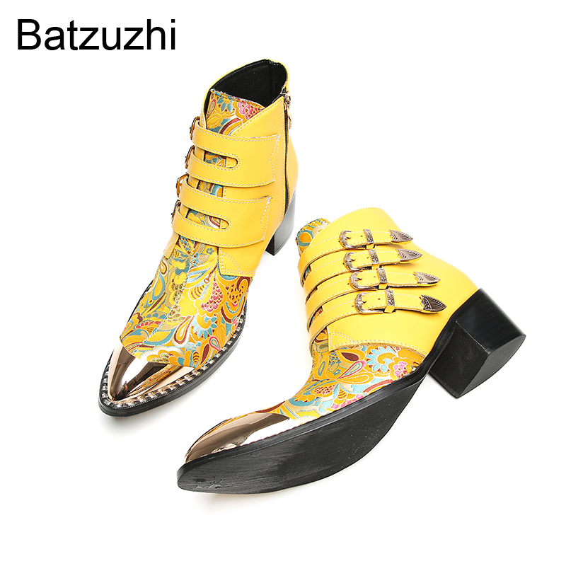 Batzuzhi 6.5cmヒール ファッション イエロー  - Yellow Men'S Fashion のレビューと価格