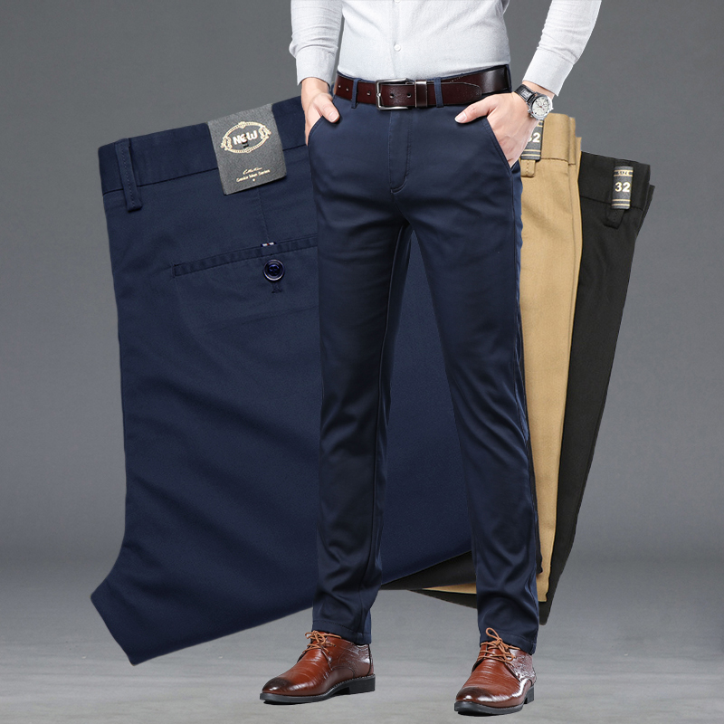 夏薄型メンズスリムスーツパンツファッションビジネスカジュアル - Men'S Fashion Khaki Pants のレビューと価格