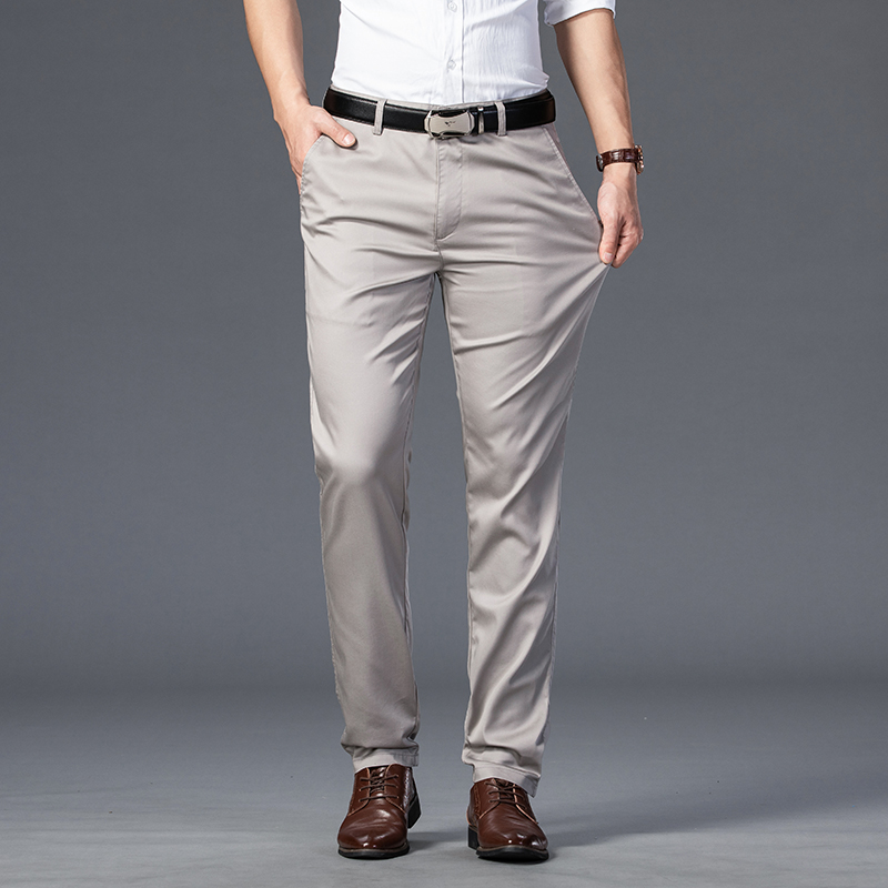 夏薄型メンズスリムスーツパンツファッションビジネスカジュアル - Men'S Fashion Khaki Pants のレビューと価格