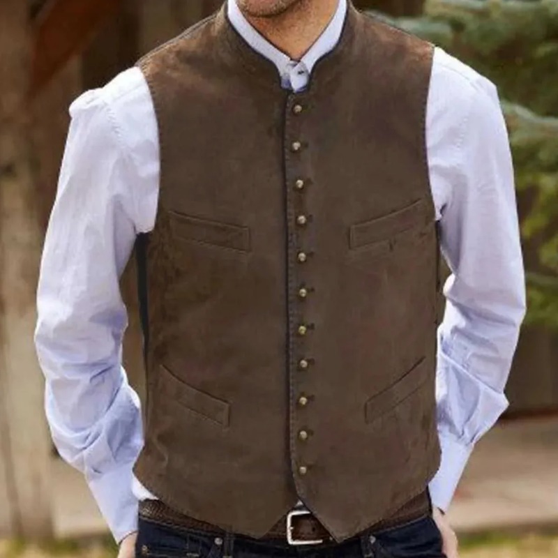 男性ベストコーヒースエードベルベットシングルボタンチョッキ結 - Formal Waistcoat Vest のレビューと価格