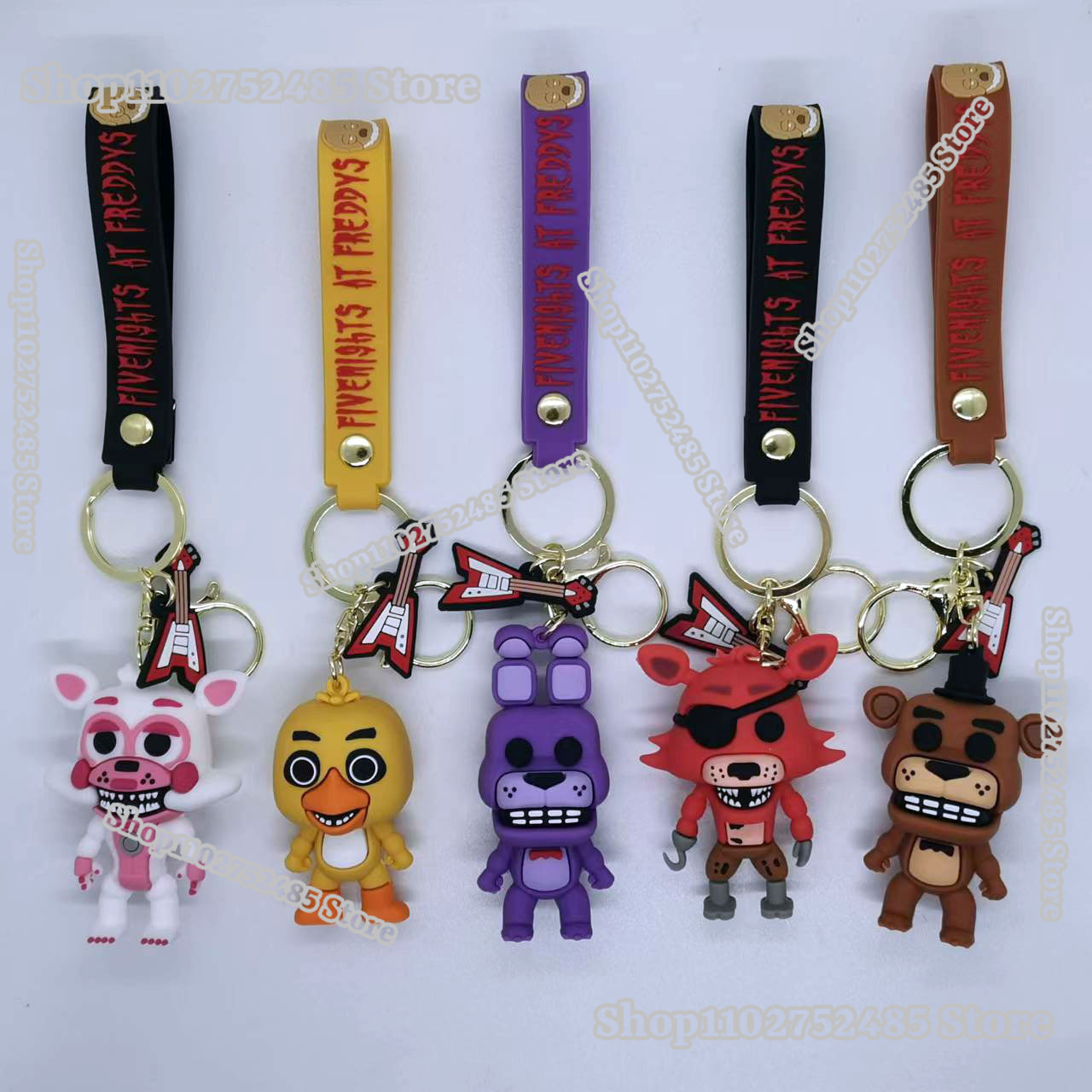 5 個漫画アニメ FNAF フィギュアキーホルダー恐ろしい人 - Men Fashion Key のレビューと価格