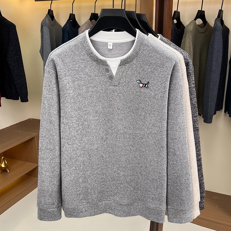 ファッショントレンド無地メンズフェイクツーピースTシャツ秋冬 - Fashion Mens Shirt のレビューと価格