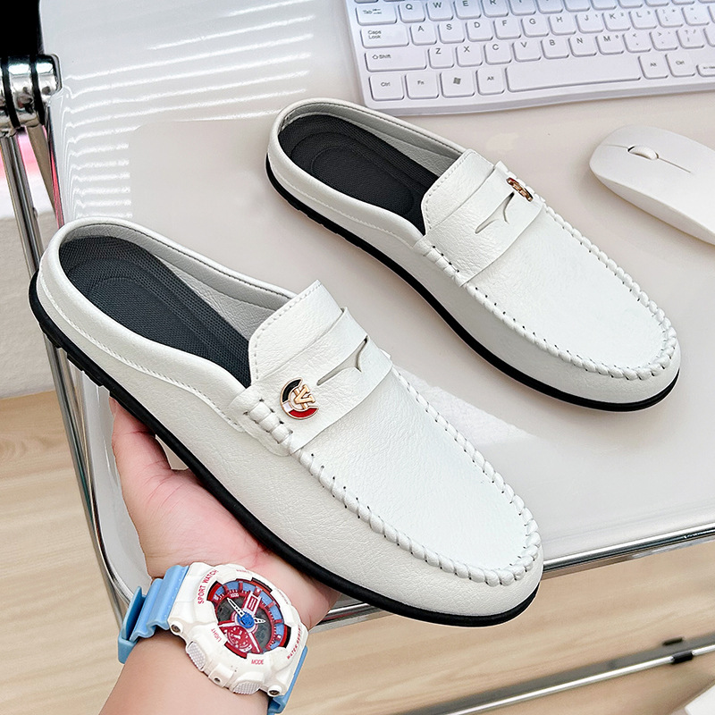 男性用の滑り止めレザーローファー,快適なビーチサンダル,カジ - Men'S Fashion Loafers Shoes のレビューと価格
