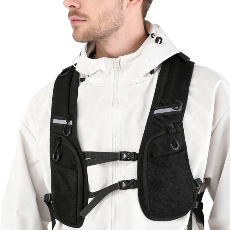 反射デザインチェストパックアウトドアスポーツタクティカルベス - Tactical Vest Men のレビューと価格