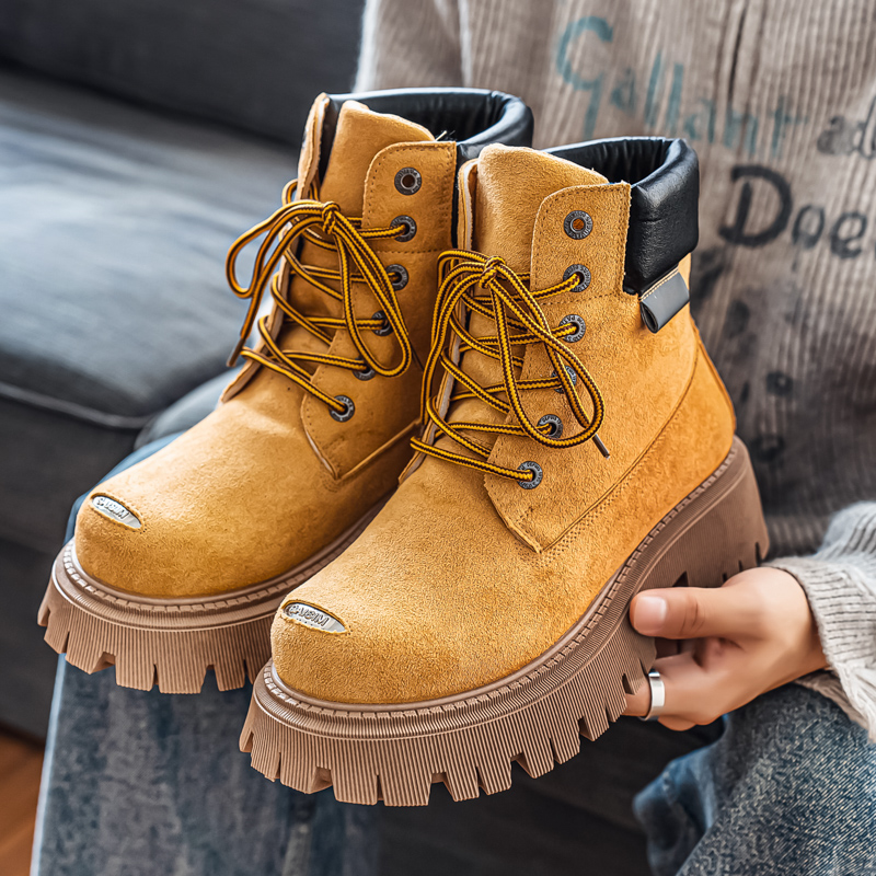 クラシックハイトップブーツアウトドアレザーメンズカジュアルア - Fashion Men'S Boots のレビューと価格