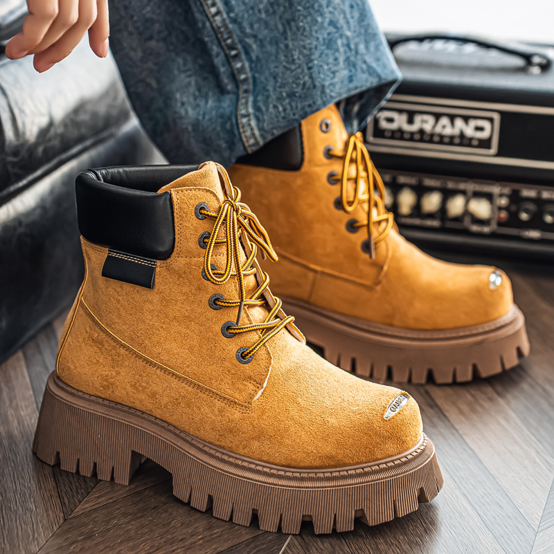クラシックハイトップブーツアウトドアレザーメンズカジュアルア - Fashion Men'S Boots のレビューと価格