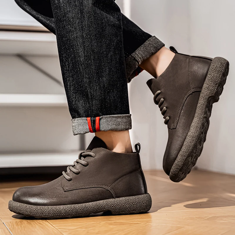 メンズ アンクルブーツ ブラウン ショートブーツ 高級靴 パ - Fashion Men'S Boots のレビューと価格