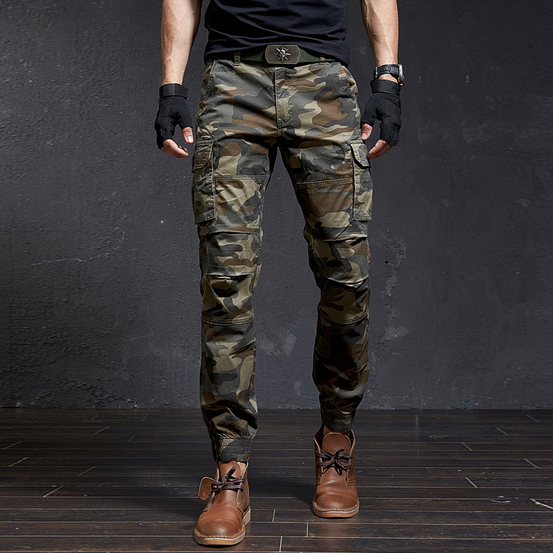 ファッション高品質スリム迷彩カジュアル戦術的なカーゴパンツ男 - Mens Fashion Camo Pants のレビューと価格