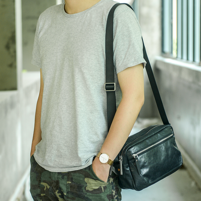 メンズレザーショルダーバッグ,牛革ショルダーバッグ,ミニカジ - Yellow Men'S Fashion のレビューと価格