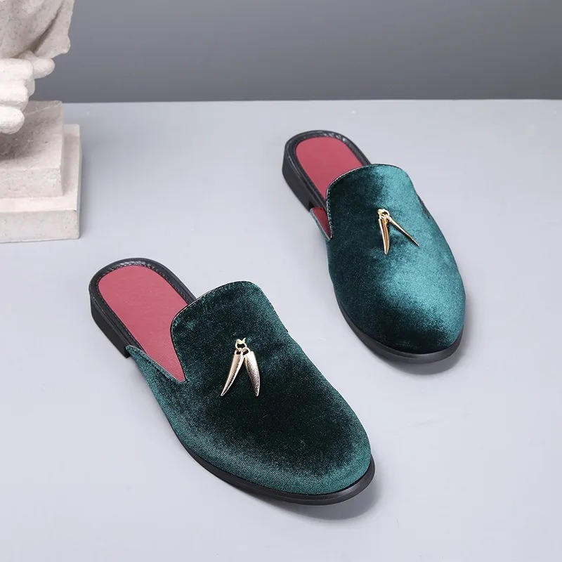 メンズミュールシューズ、男性用フロックスリッパ、夏用フォーマ - Men'S Fashion Loafers Shoes のレビューと価格