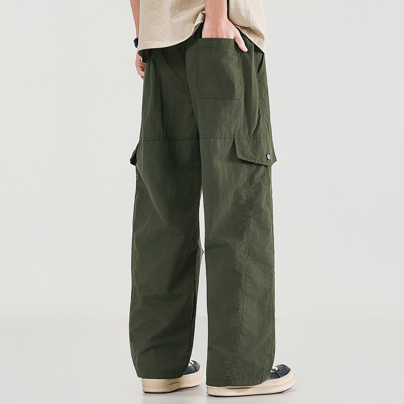 夏のメンズ作業服ワイドレッグパンツ春秋ルーズストリートウェア - Cargo Jogger Pants のレビューと価格