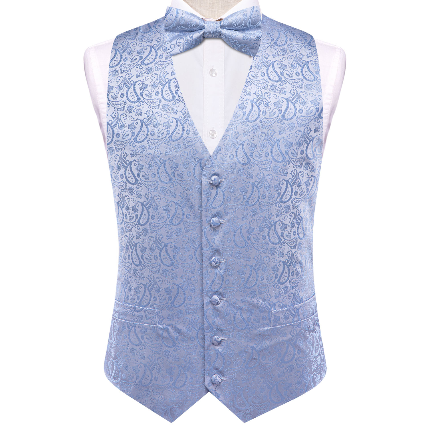メンズフォーマルタキシードベスト - ペイズリー柄フラワーモ - Formal Waistcoat Vest のレビューと価格