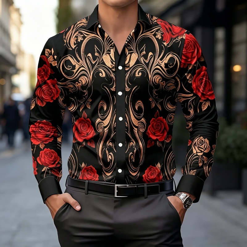 2026年新作メンズシャツファッションプリントシャツライトラ - Fashion Mens Shirt のレビューと価格