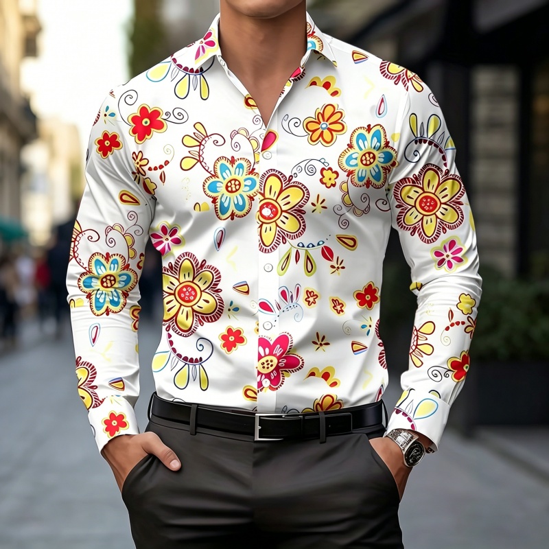 2026年新作メンズシャツファッションプリントシャツライトラ - Fashion Mens Shirt のレビューと価格