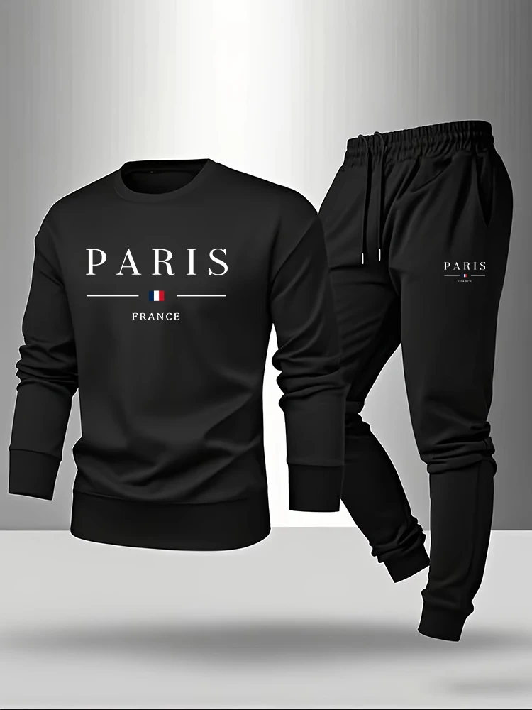 パリプリントメンズセットプルオーバー＆スウェットパンツ秋カジ - Paris Men'S Fashion のレビューと価格