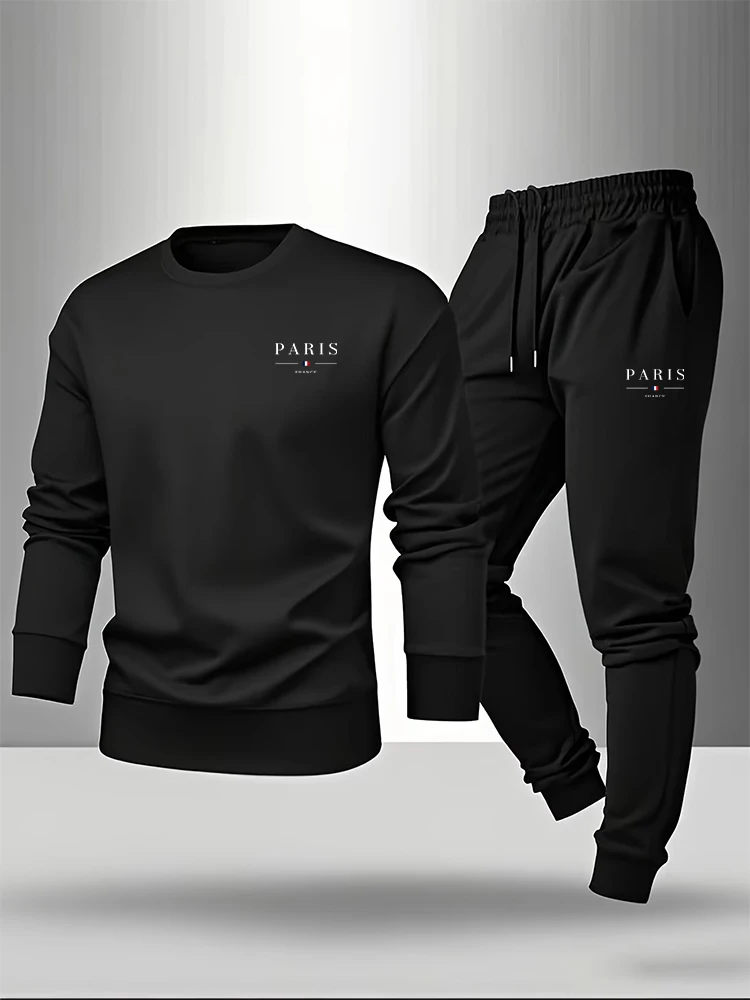 パリプリントメンズセットプルオーバー＆スウェットパンツ秋カジ - Paris Men'S Fashion のレビューと価格