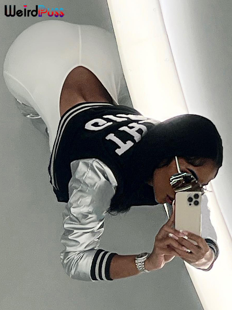 奇妙なジュラス-女性のためのふわふわのレターショートジャケッ - Varsity Jacket Letterman のレビューと価格